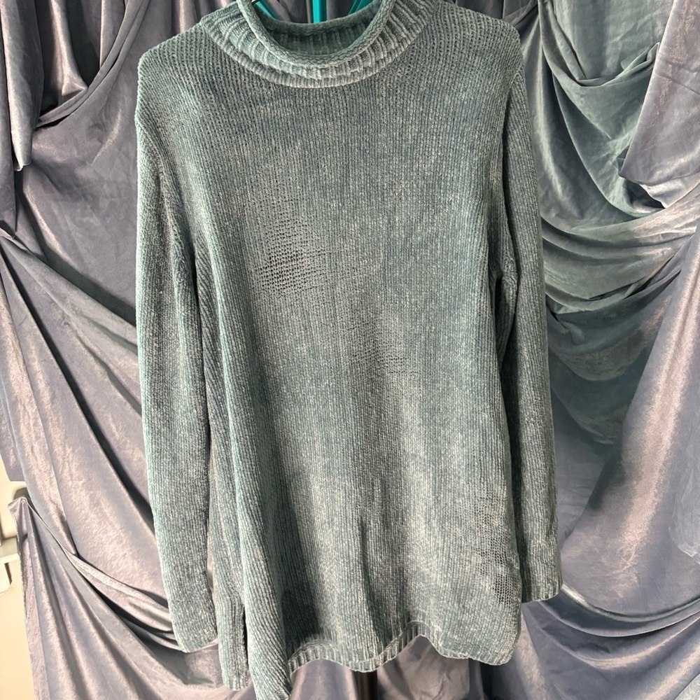 Vintage emily rose chenille knit oversized blue sweater size small - Picture 7 of 7